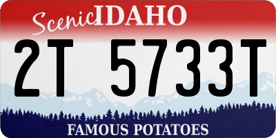 ID license plate 2T5733T