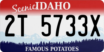 ID license plate 2T5733X