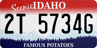 ID license plate 2T5734G