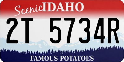 ID license plate 2T5734R