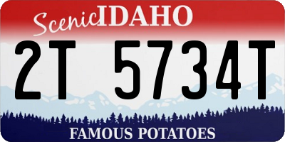 ID license plate 2T5734T