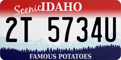 ID license plate 2T5734U
