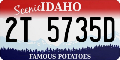 ID license plate 2T5735D