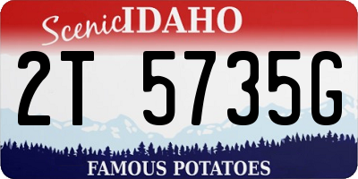 ID license plate 2T5735G