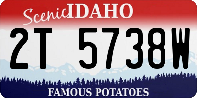 ID license plate 2T5738W