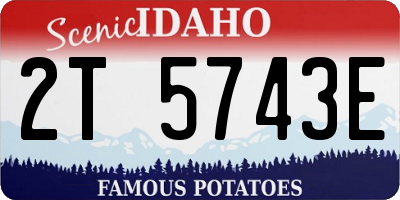ID license plate 2T5743E