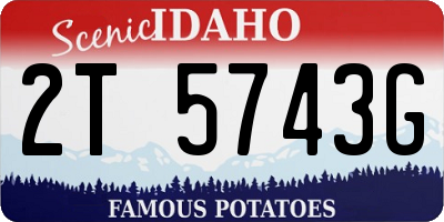 ID license plate 2T5743G
