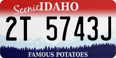 ID license plate 2T5743J
