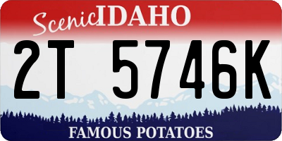 ID license plate 2T5746K