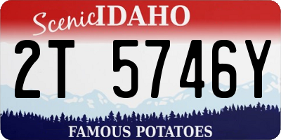 ID license plate 2T5746Y