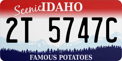 ID license plate 2T5747C