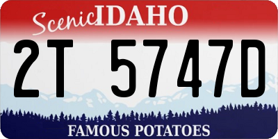 ID license plate 2T5747D