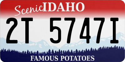 ID license plate 2T5747I