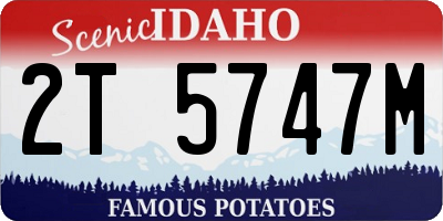 ID license plate 2T5747M