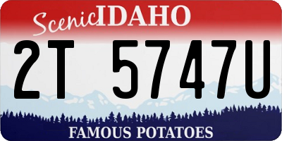 ID license plate 2T5747U