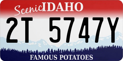 ID license plate 2T5747Y