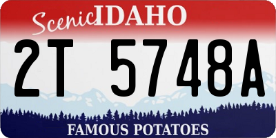 ID license plate 2T5748A