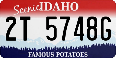 ID license plate 2T5748G