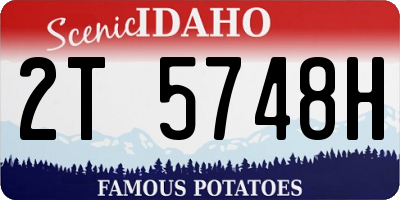 ID license plate 2T5748H