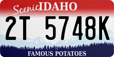 ID license plate 2T5748K