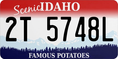 ID license plate 2T5748L