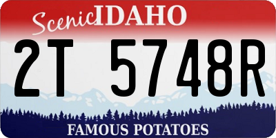 ID license plate 2T5748R