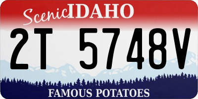 ID license plate 2T5748V