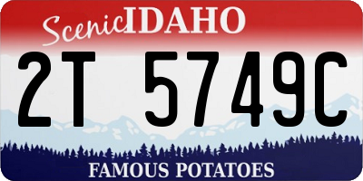ID license plate 2T5749C