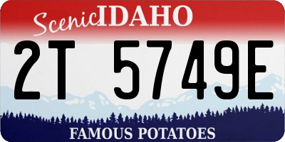 ID license plate 2T5749E