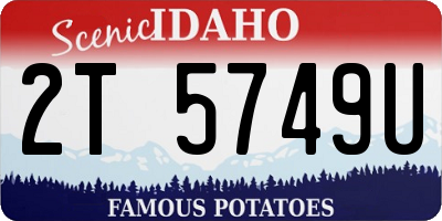 ID license plate 2T5749U