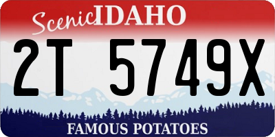 ID license plate 2T5749X