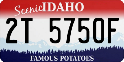 ID license plate 2T5750F