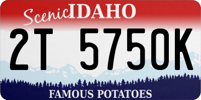 ID license plate 2T5750K