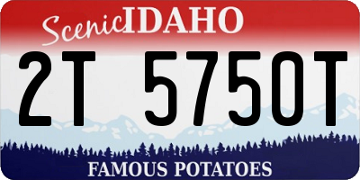 ID license plate 2T5750T
