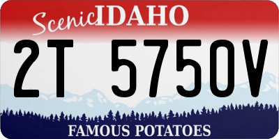 ID license plate 2T5750V