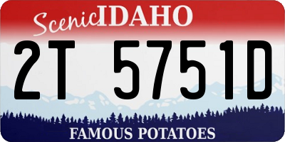 ID license plate 2T5751D