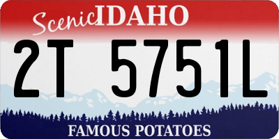 ID license plate 2T5751L