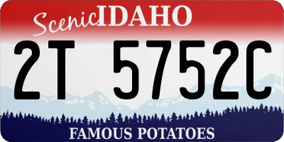 ID license plate 2T5752C