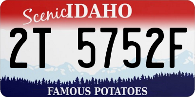 ID license plate 2T5752F