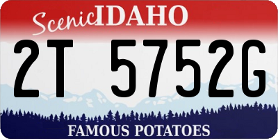 ID license plate 2T5752G