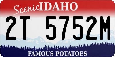 ID license plate 2T5752M