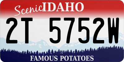 ID license plate 2T5752W