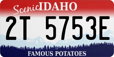 ID license plate 2T5753E
