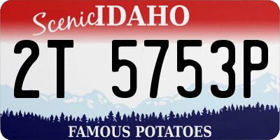 ID license plate 2T5753P