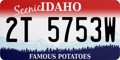 ID license plate 2T5753W