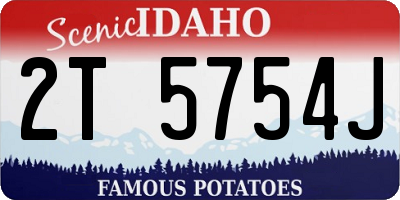 ID license plate 2T5754J