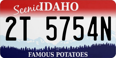ID license plate 2T5754N