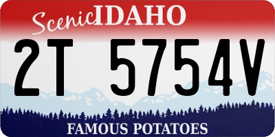 ID license plate 2T5754V