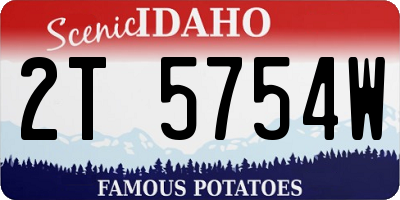 ID license plate 2T5754W