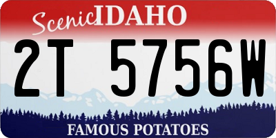 ID license plate 2T5756W